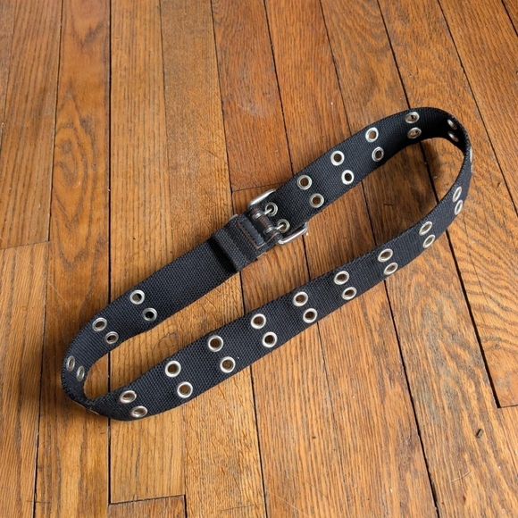 Y2k Vintage Canvas Grommet Punk Alt Emo Belt - Picture 2 of 4